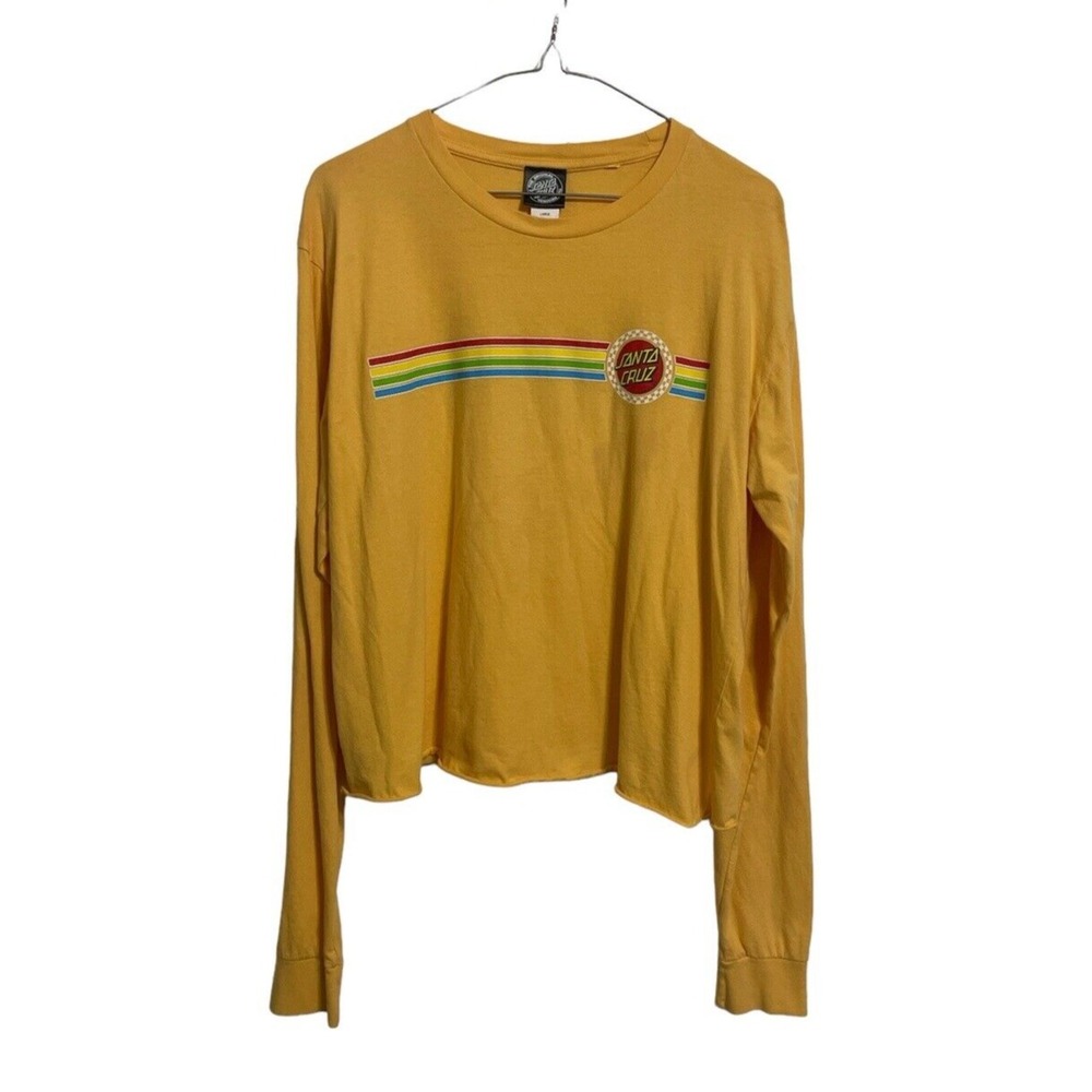 Santa Cruz Original Rainbow Dot Long Sleeve‎ T-Shirt Gold Size Large Y2k